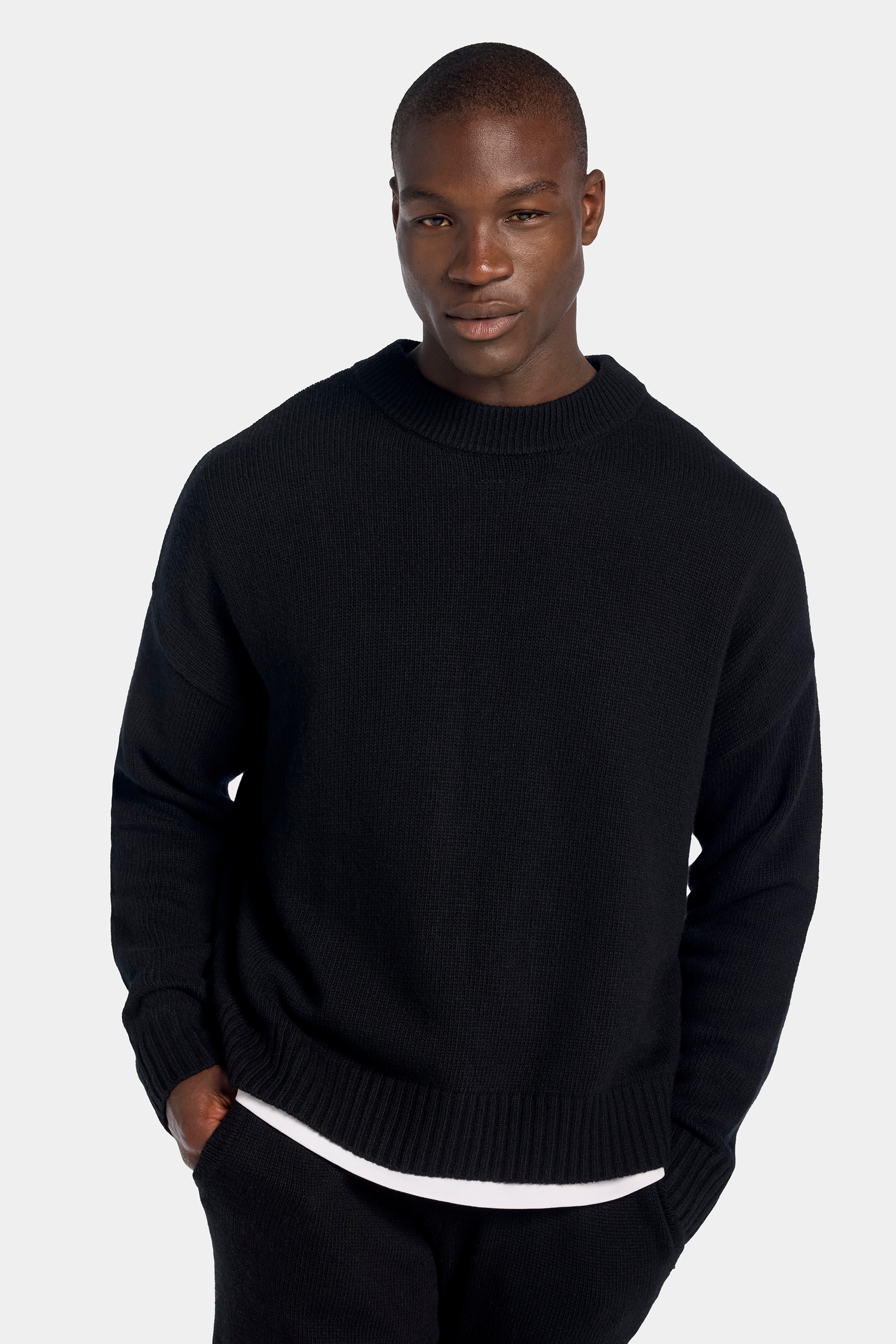 新品　ennoy ROUND NECK PULLOVER (BLACK) THE SAVONA CREWNECK SWEATER
