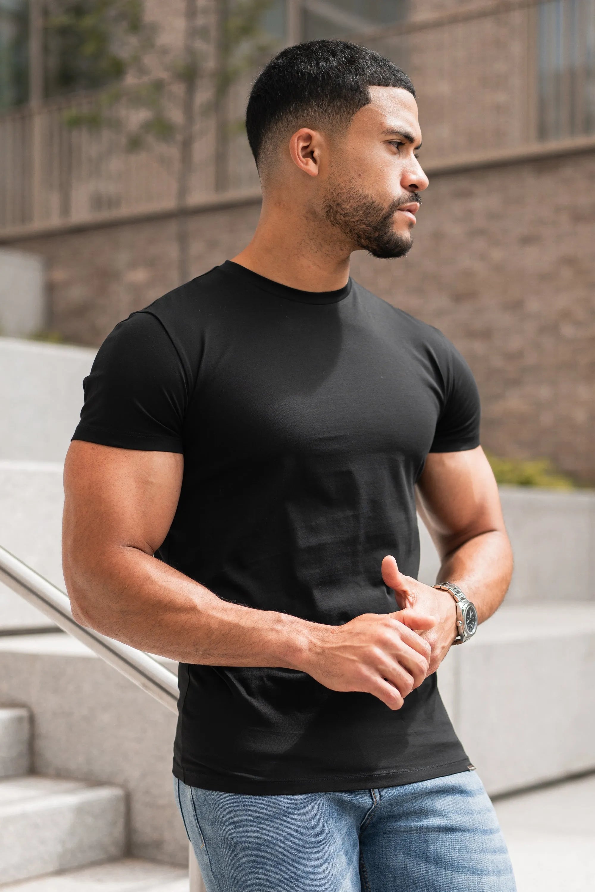 THE MERCERISED T-SHIRT - BLACK - ICON. AMSTERDAM