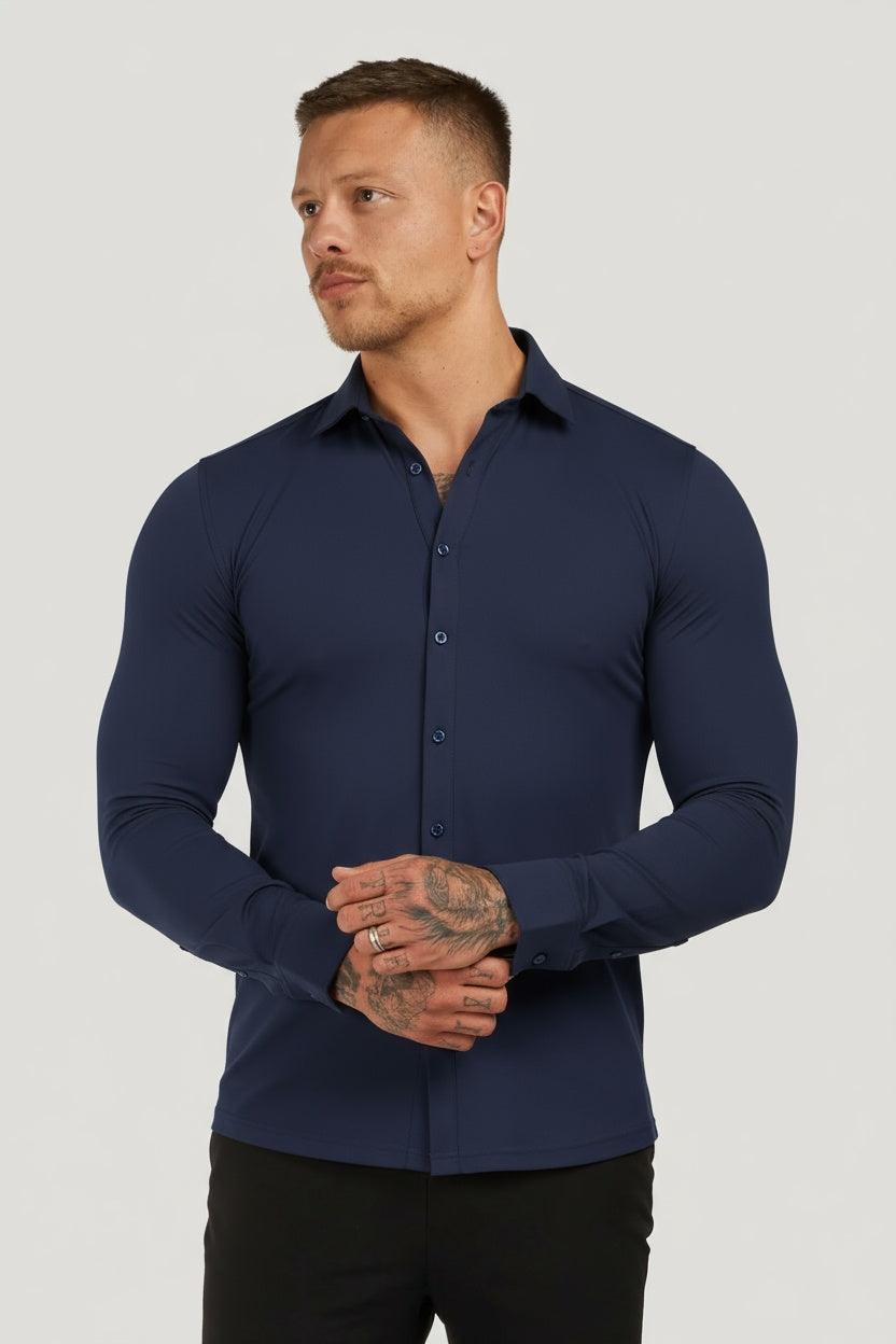 THE ATHLETIC STRETCH SHIRT - SCHWARZ