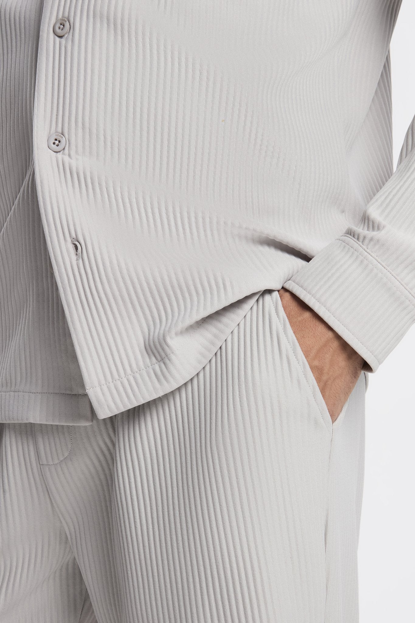 THE PLEATED LONG SET - GREY