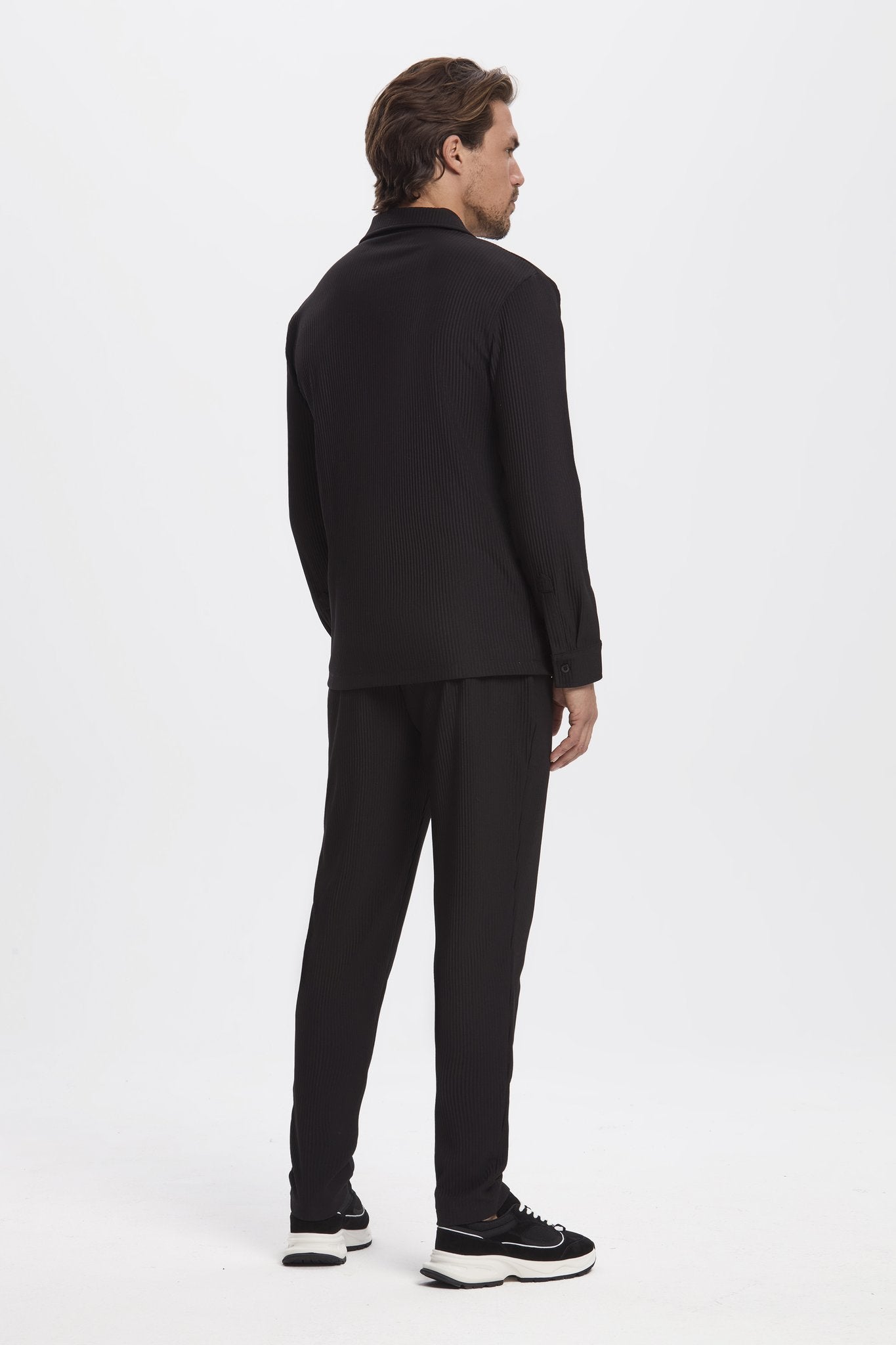 THE PLEATED LONG SET - BLACK