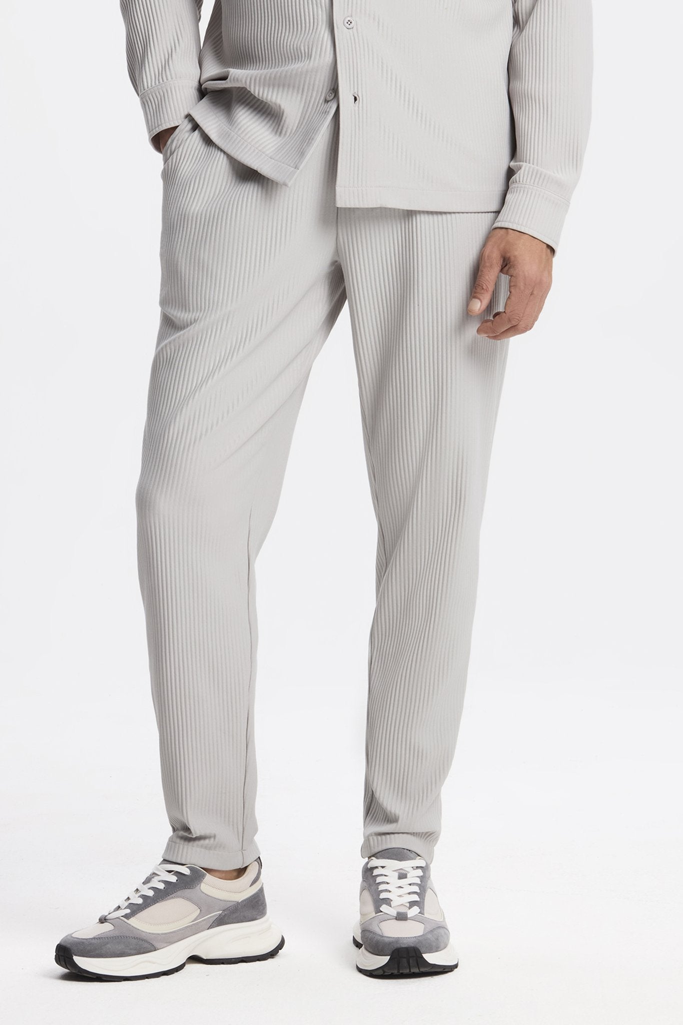 THE PLEATED LONG SET - GREY