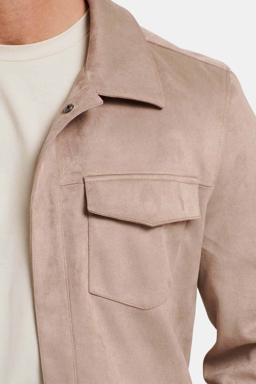 THE PIO FAUX SUEDE OVERSHIRT