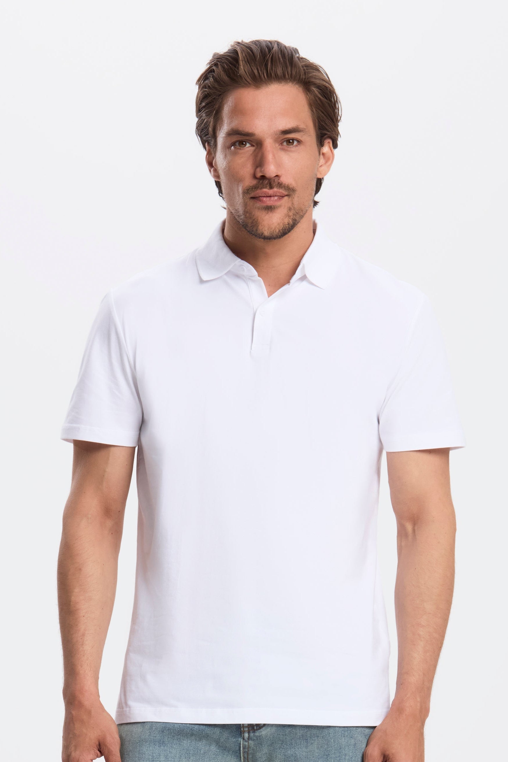 THE REGULAR BUTTON POLO - White