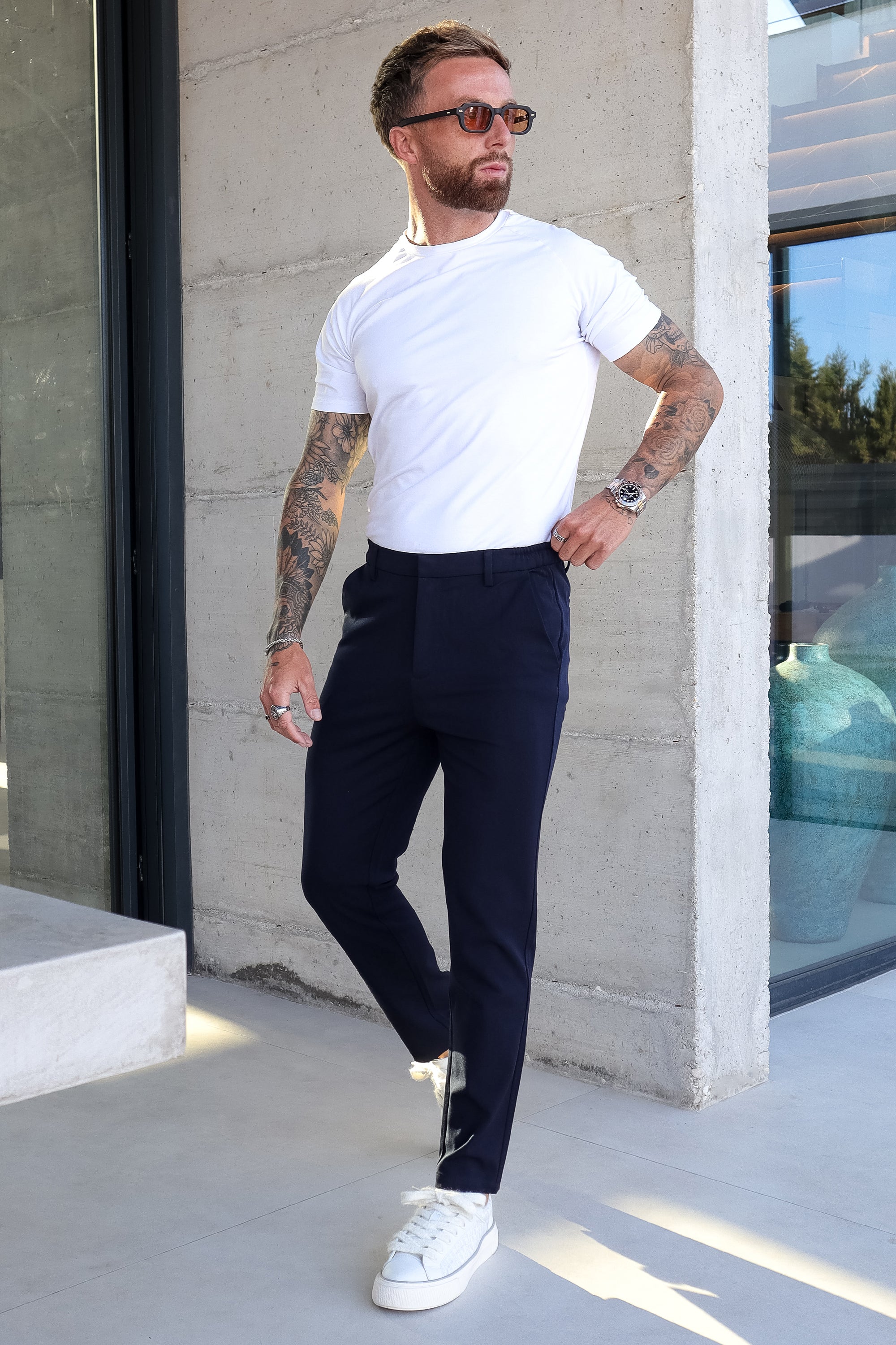 THE SILVIO TROUSERS - NAVY BLUE