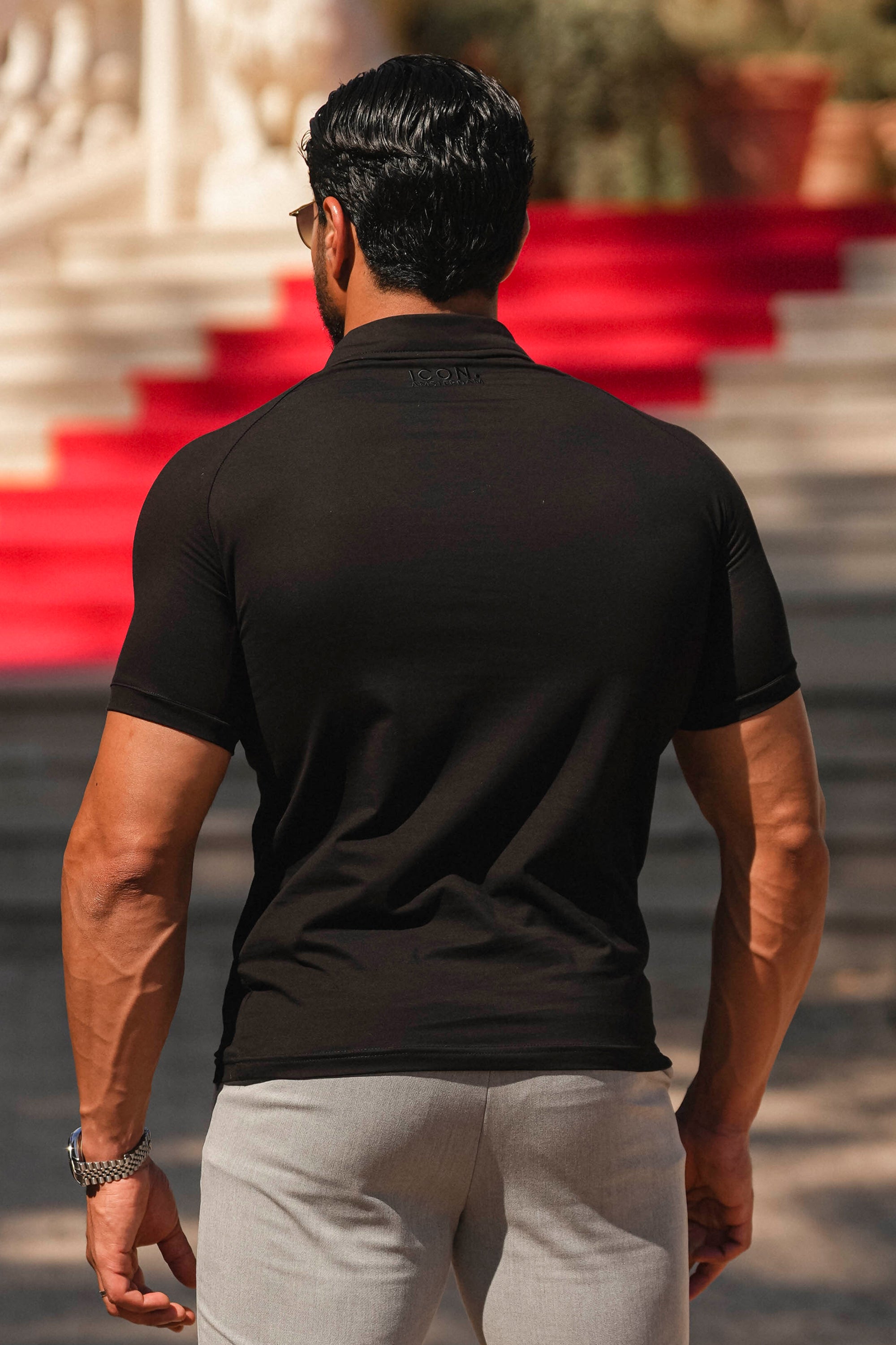 THE MUSCLE BUTTON POLO - NEGRO