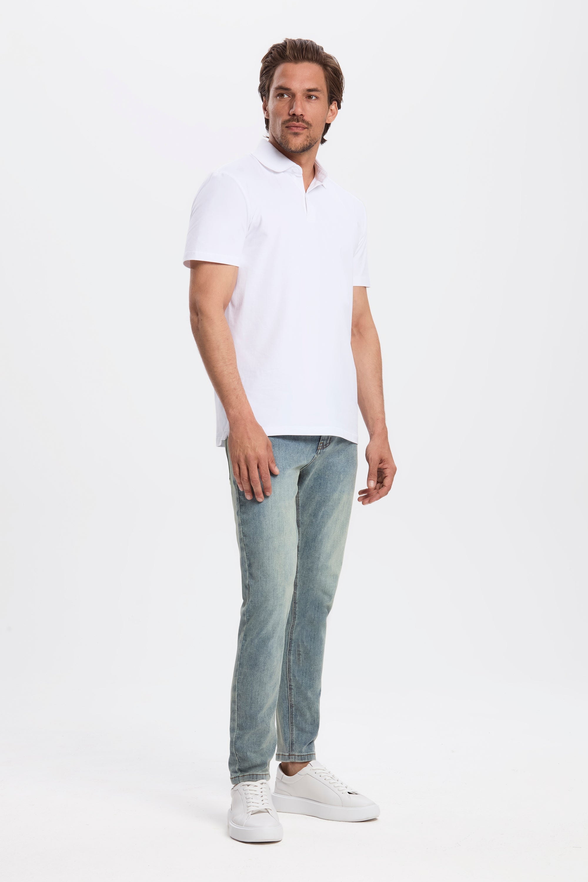 THE REGULAR BUTTON POLO - White