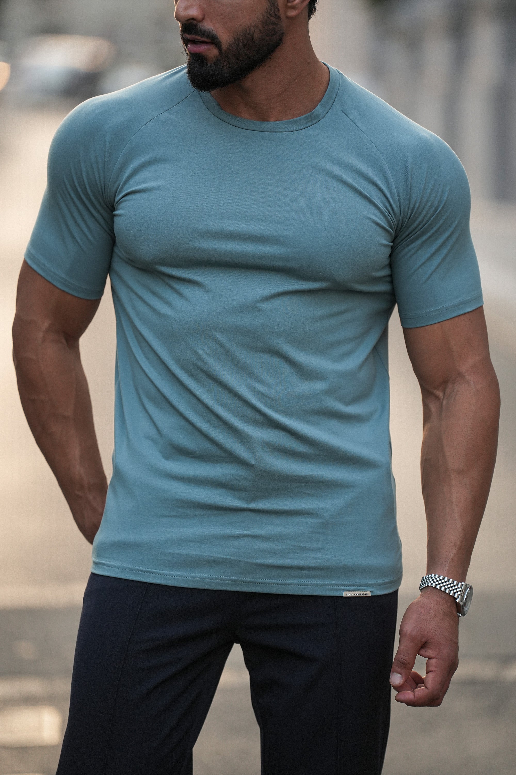 THE MUSCLE BASIC T-SHIRT - MARINE BLUE - ICON. AMSTERDAM