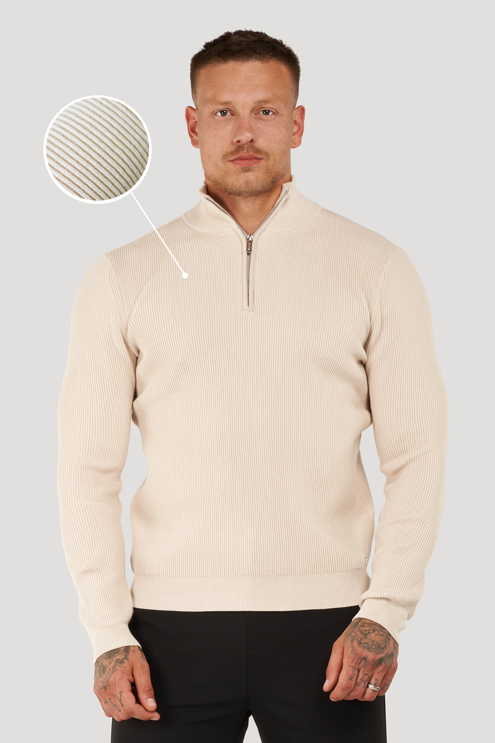 THE RENZO HALF ZIP SWEATER - ICON. AMSTERDAM