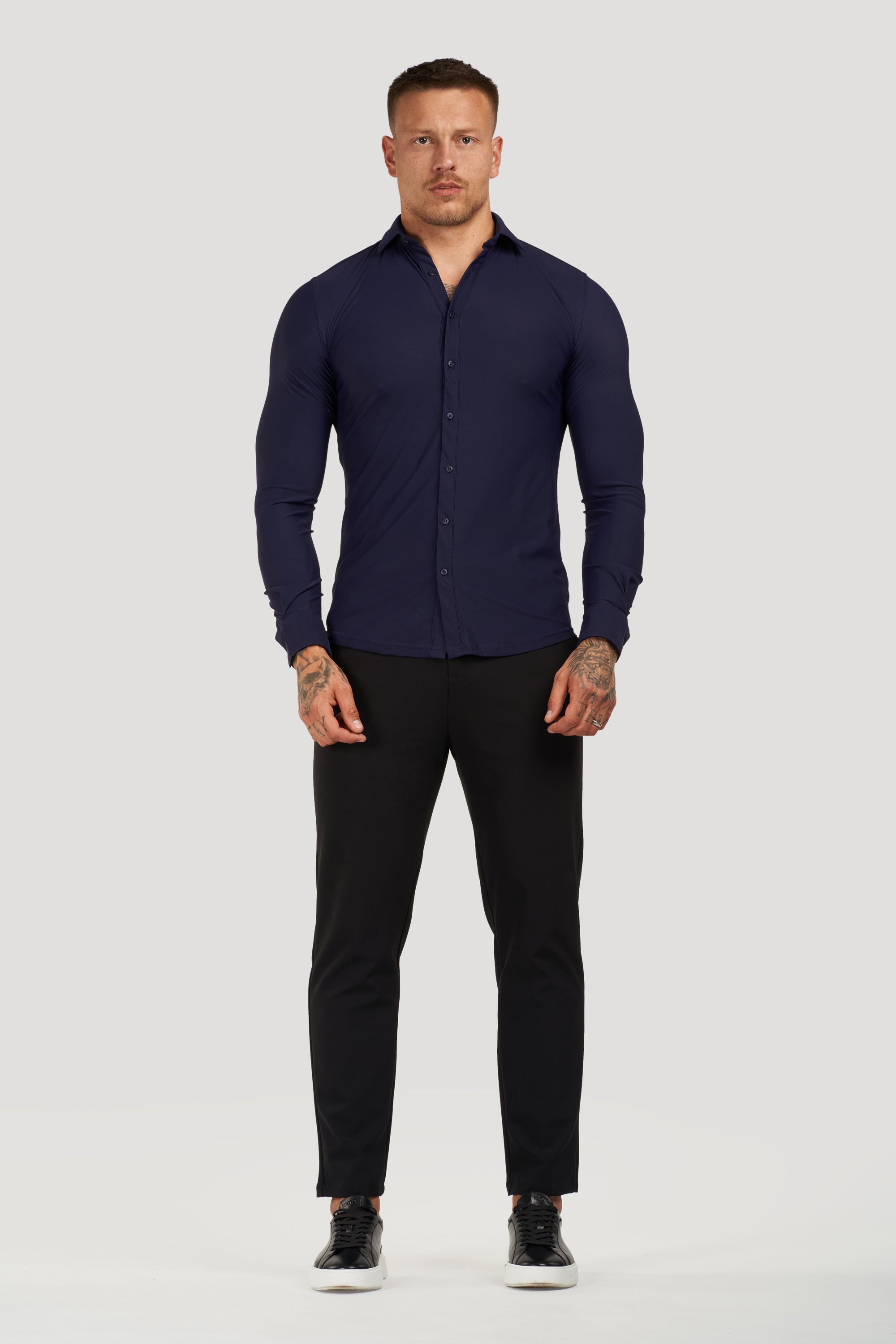 THE ATHLETIC STRETCH SHIRT - NAVY BLUE