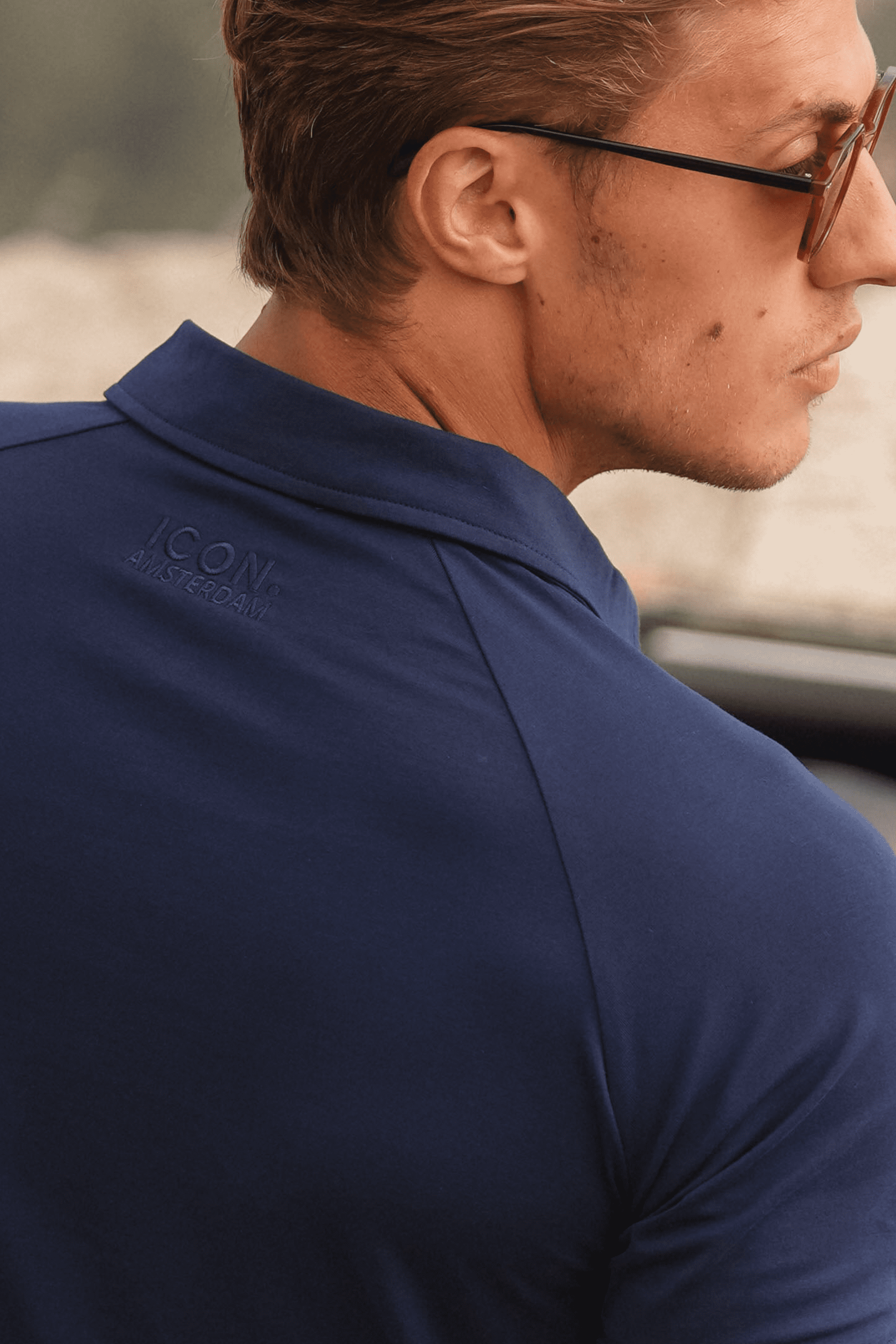 THE MUSCLE BUTTON POLO - DARK BLUE