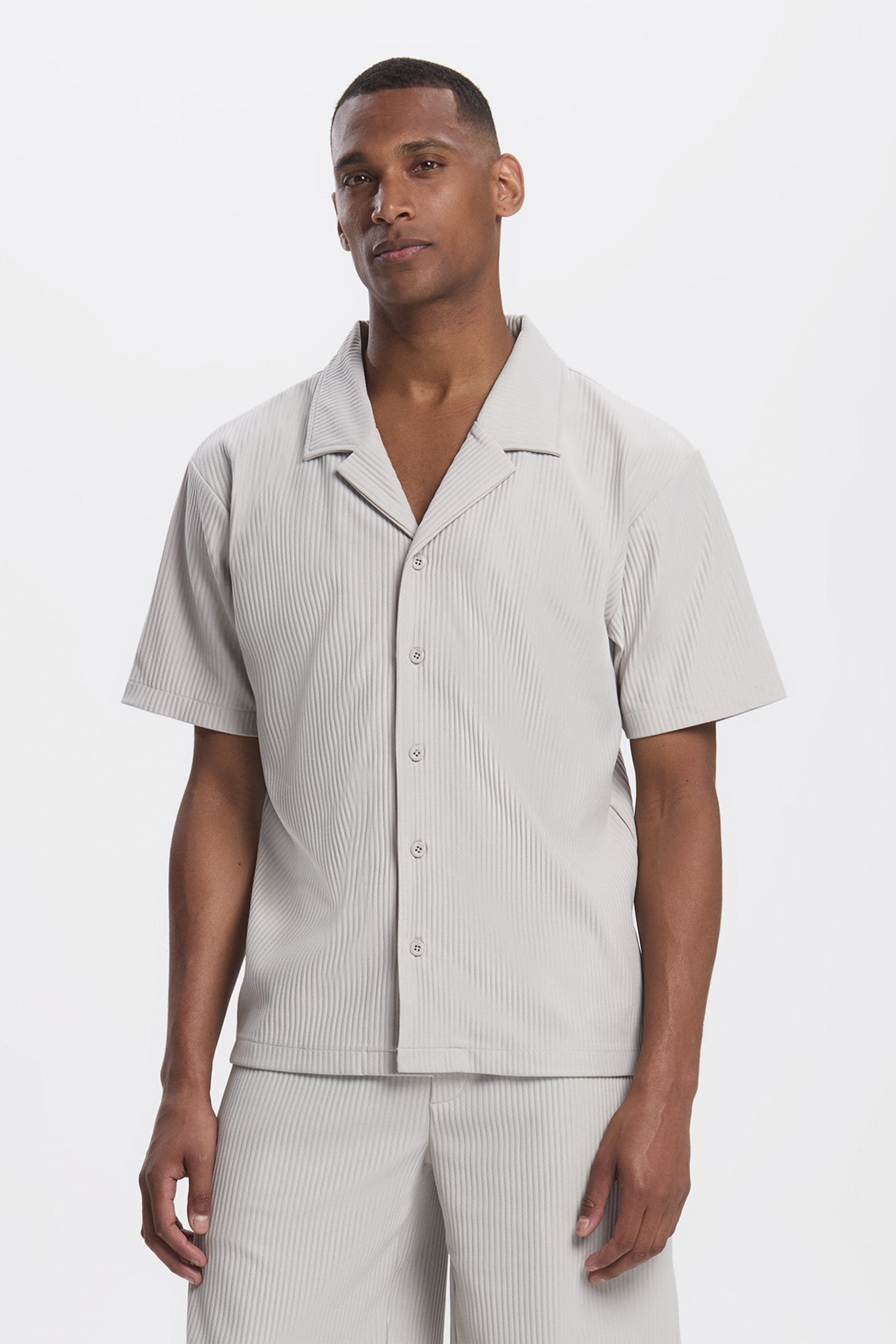 THE PLEATED SHORT SET - GREY