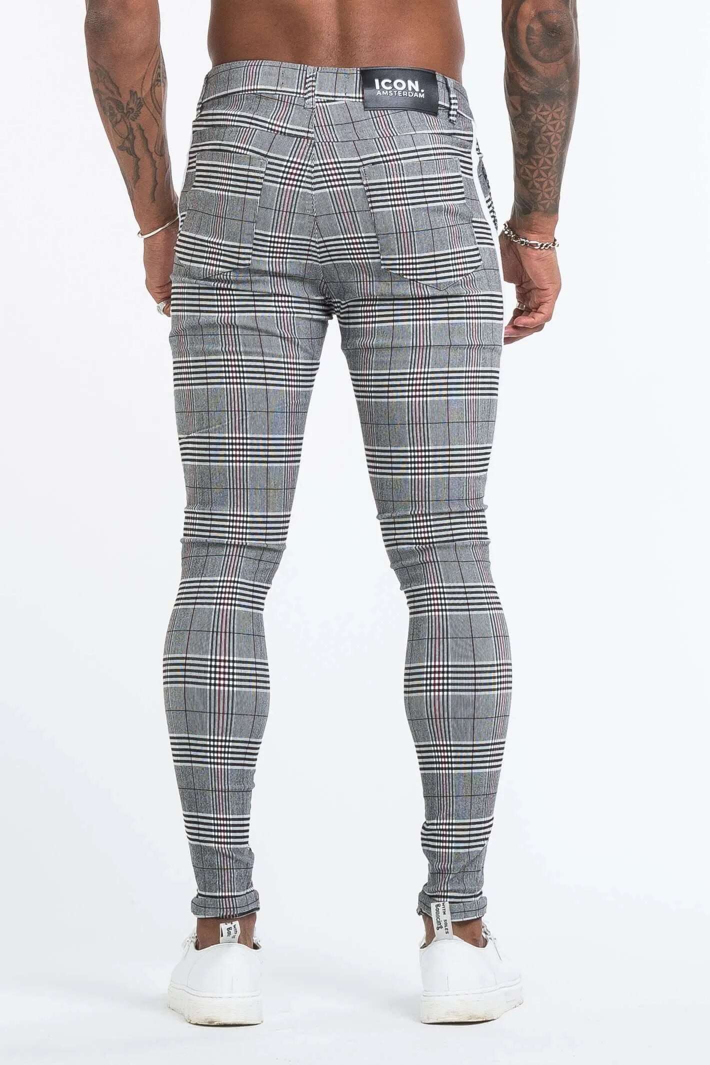 THE VIERA TROUSERS - GREY/WHITE - ICON. AMSTERDAM